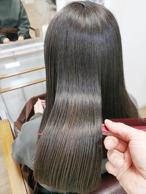 恵比寿美容院OPSIS Kalonの髪質改善トリートメントによる艶髪を持ちあげてみる3