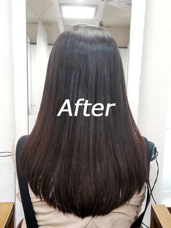 恵比寿美容院髪質改善トリートメントで艶髪になったモデル2アフター